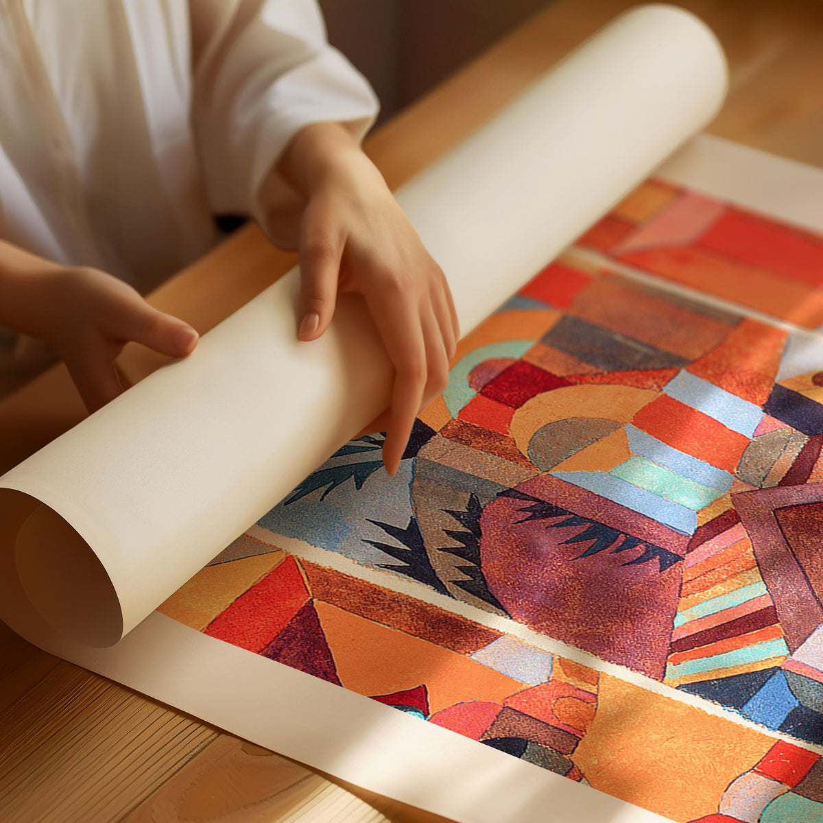 Paul Klee Architecture Poster – Warm Abstract Cityscape