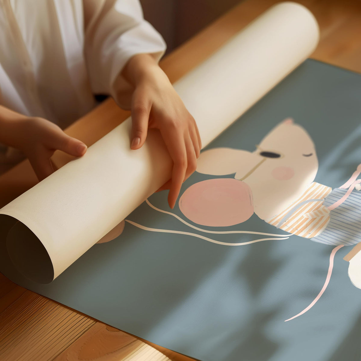 Poster mit Maus auf einem Roller