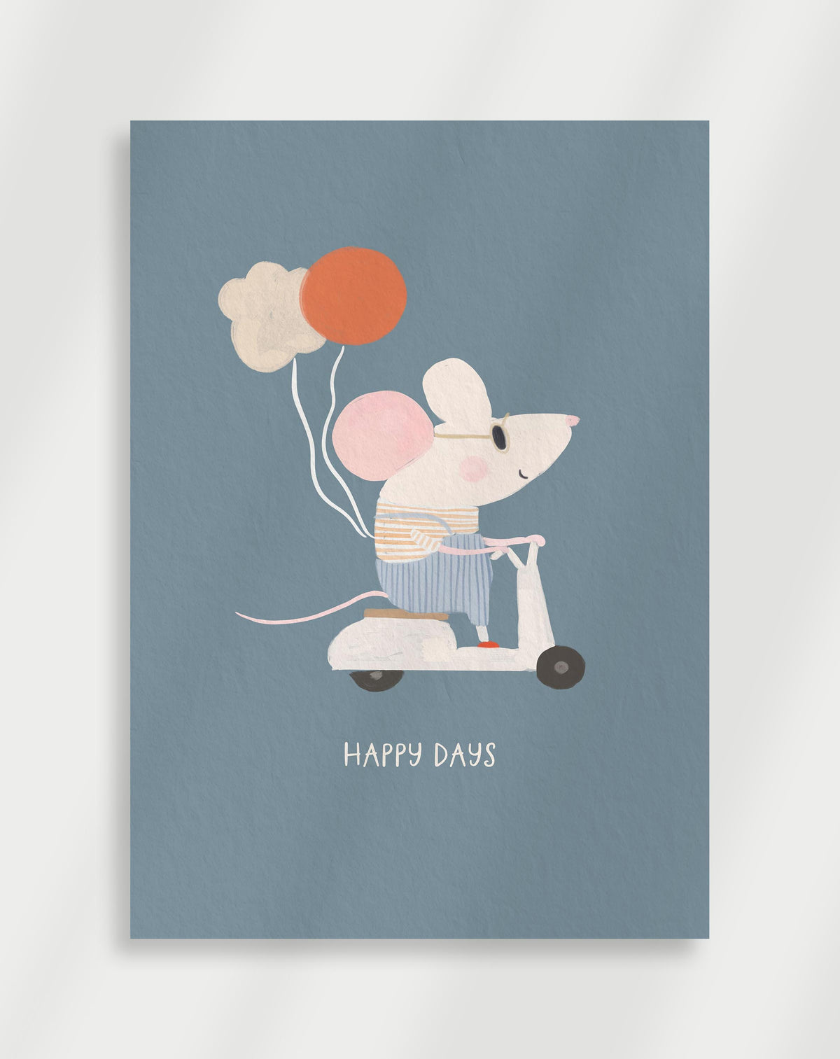 Poster mit Maus auf einem Roller