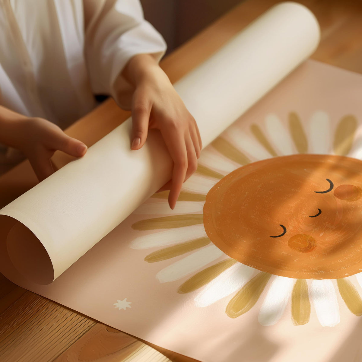 Poster mit lächelnder Sonne