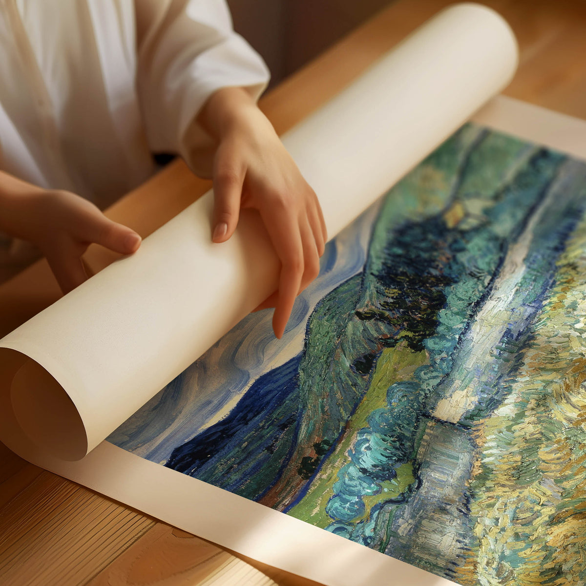 Landschaft von Saint-Rémy Poster von Vincent van Gogh