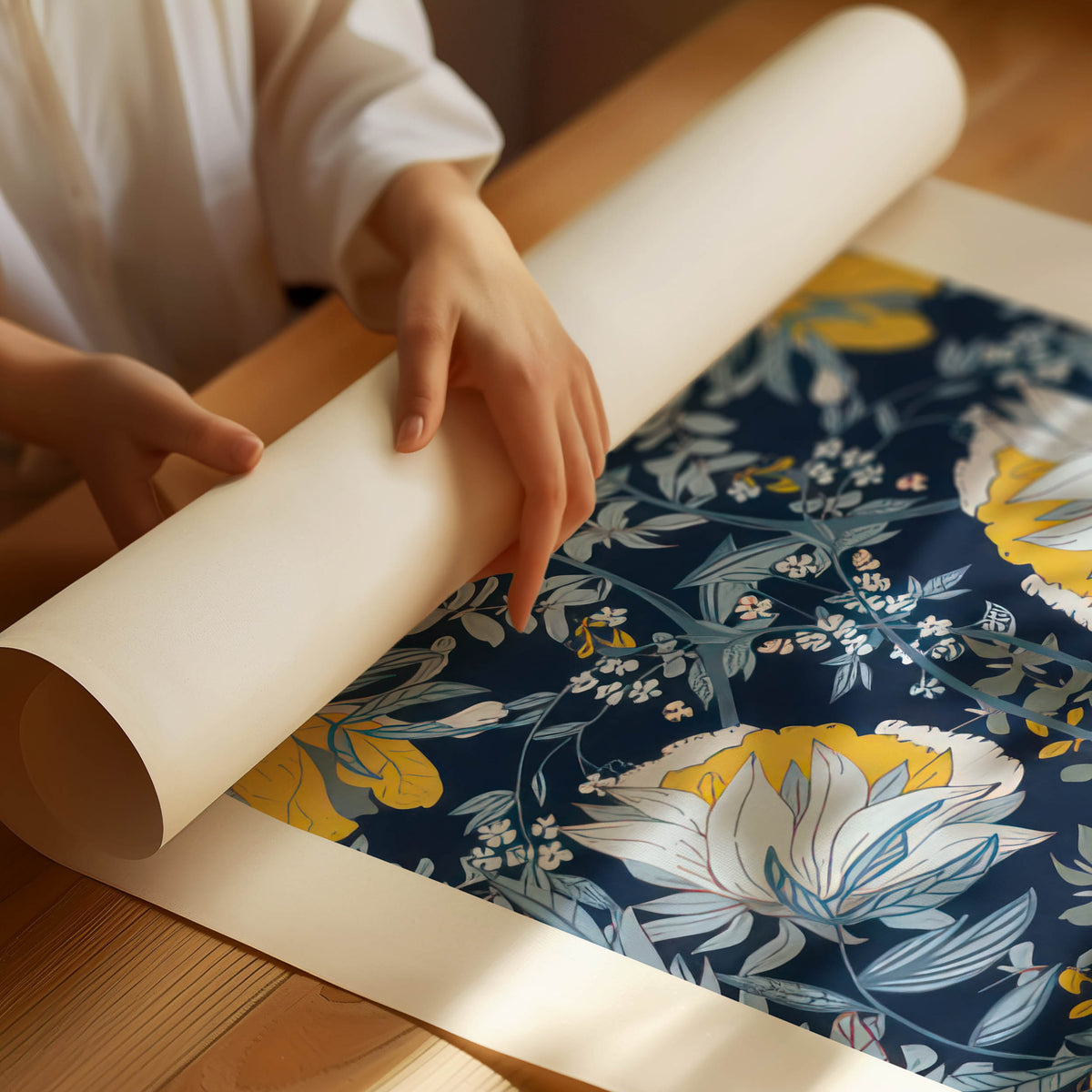 William Morris Blaue Blumen-Poster