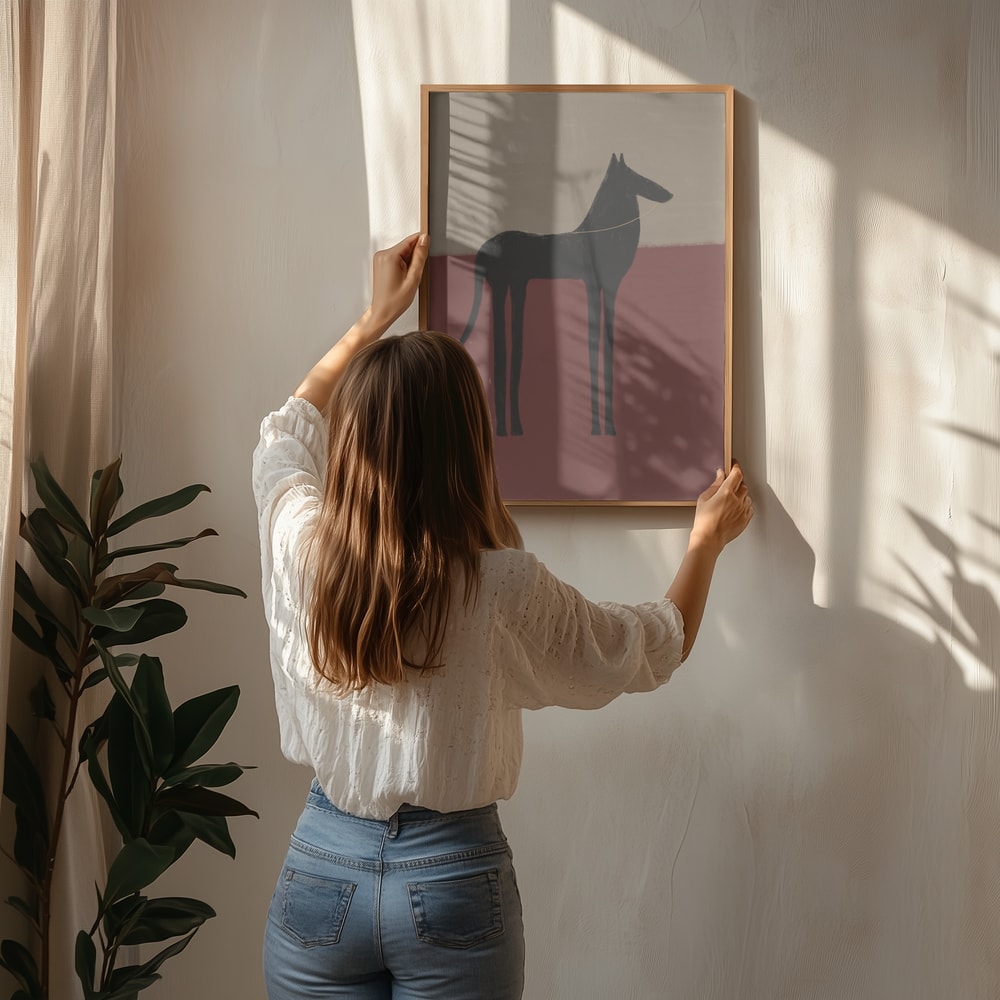 Poster mit abstraktem schwarzem Pferd