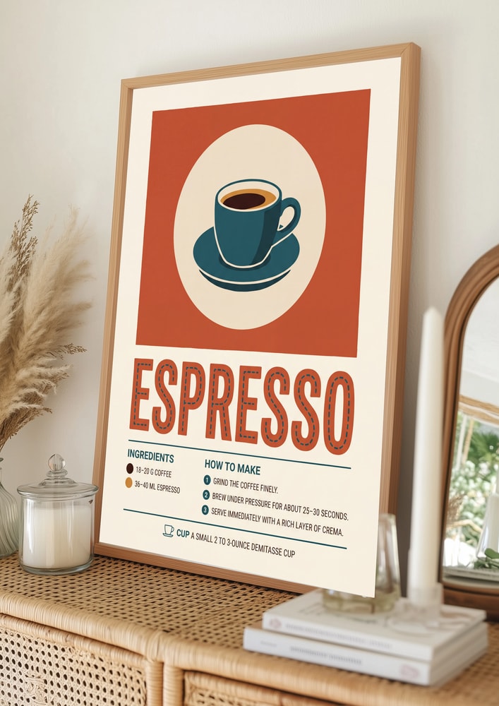 Poster mit Espresso-Rezept