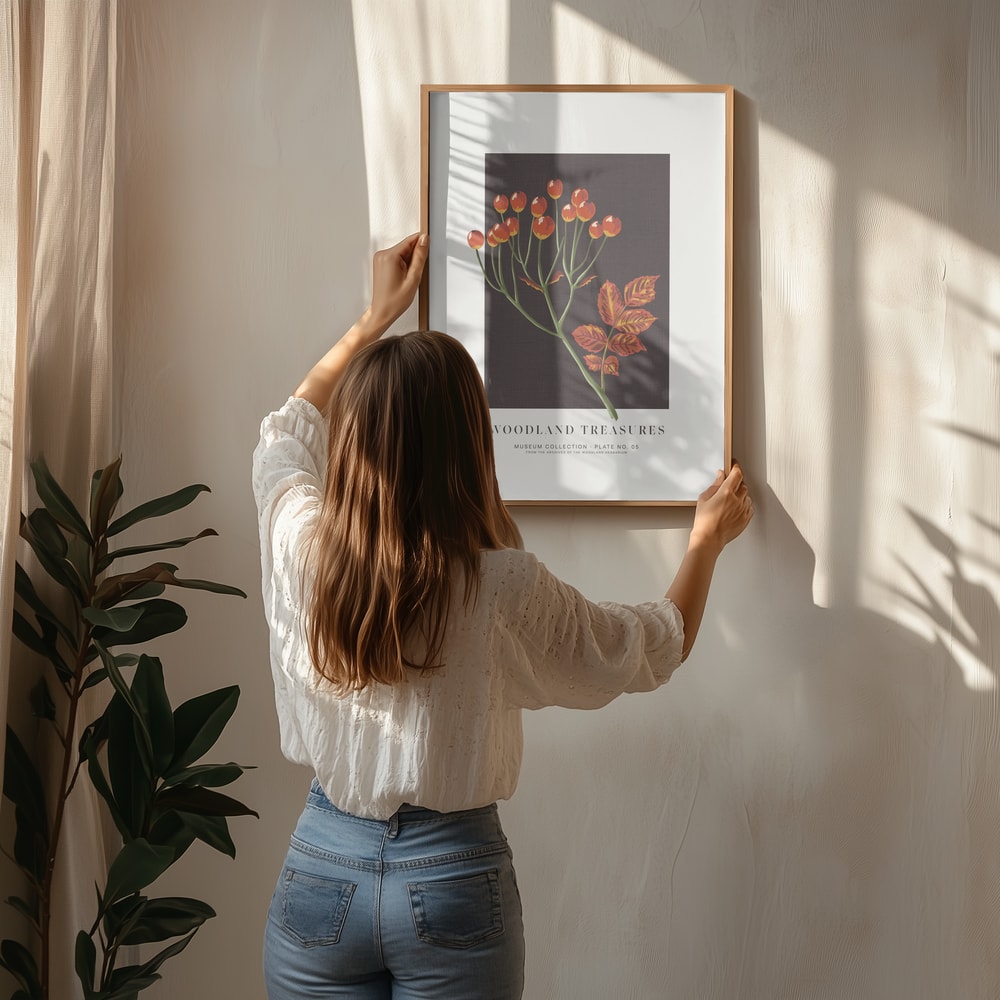 Poster mit herbstlichem Beerenzweig