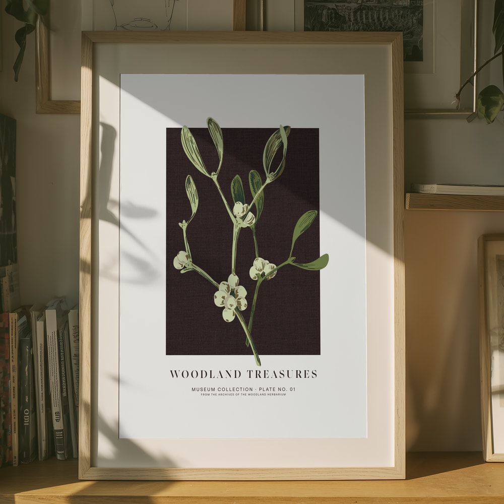 Woodland Mistletoe Study Poster