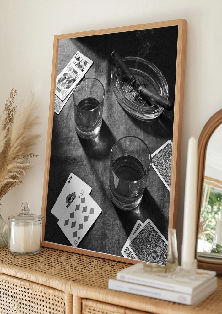 Whiskey Cards Cigars Poster