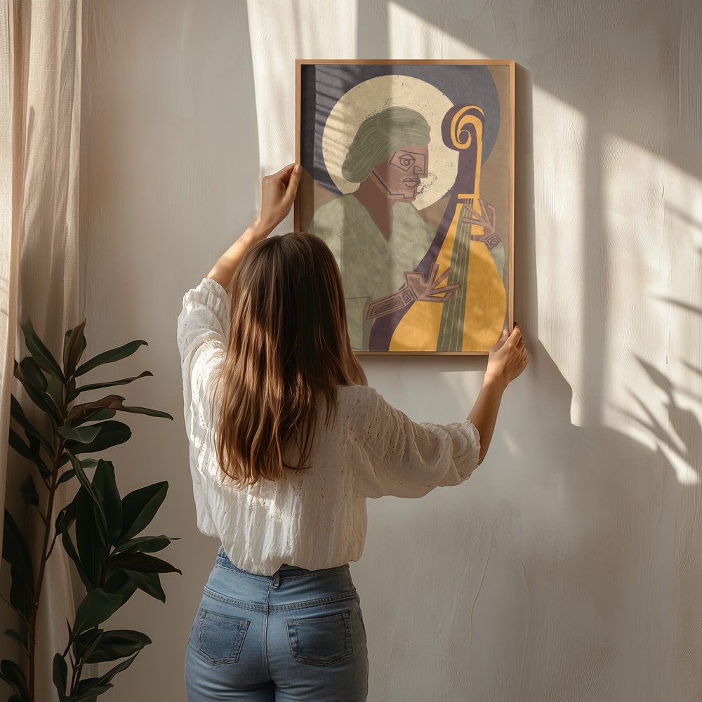Soulful Lute Player Poster