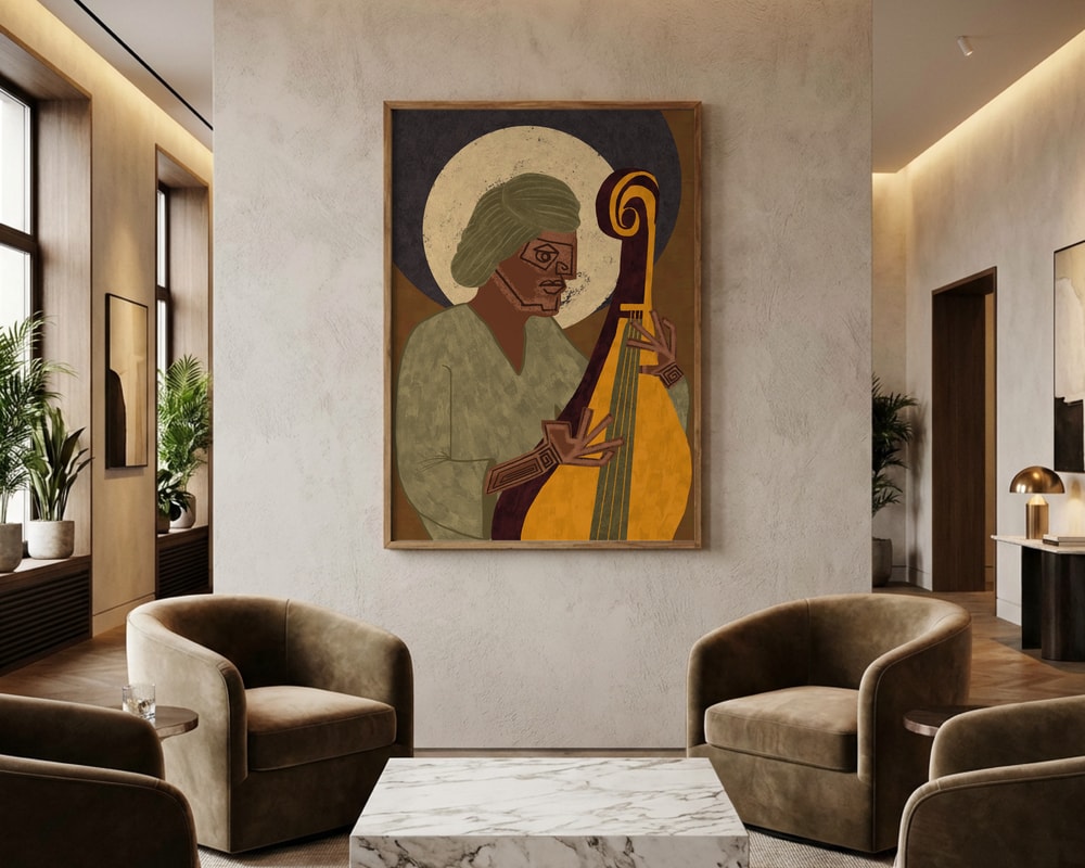 Soulful Lute Player Poster