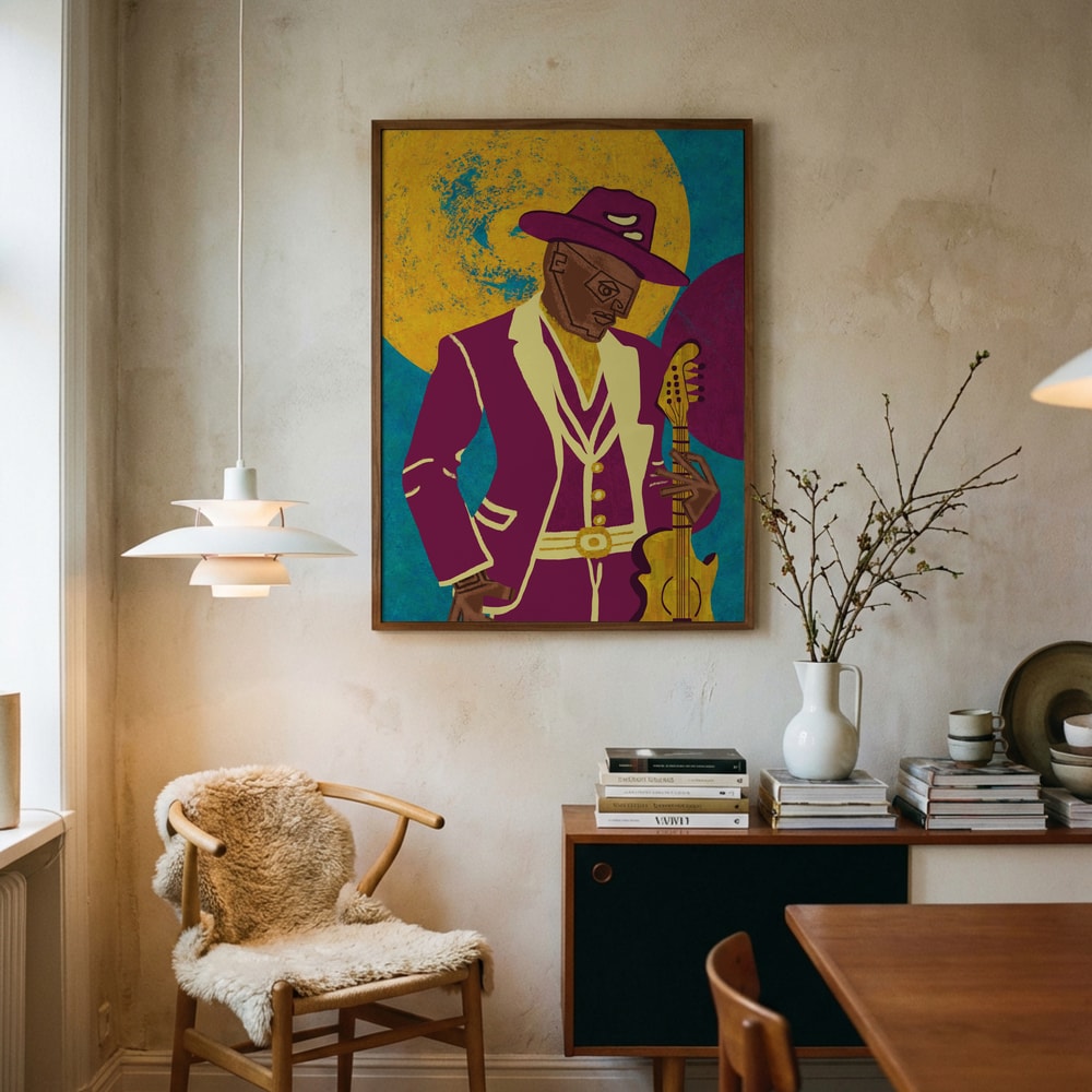 Purple Suit Guitarist Poster