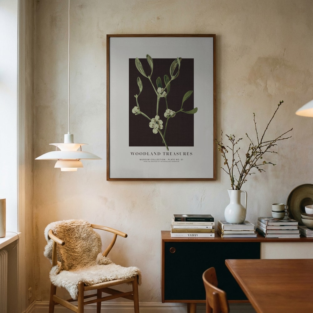 Poster mit einer Mistelstudie aus dem Wald