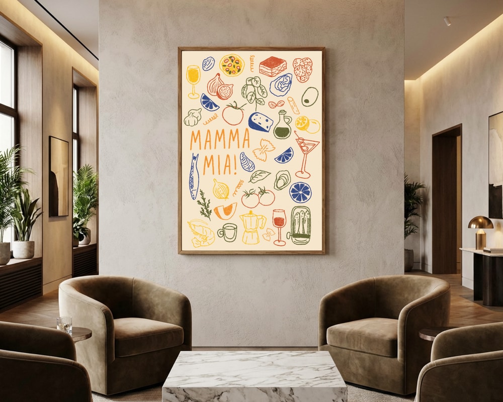 Italienisches Mamma-Mia-Food-Poster