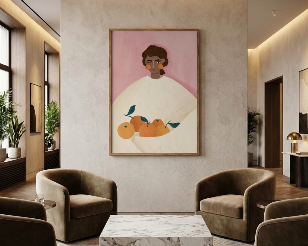 Poster „Frau mit Orangen“