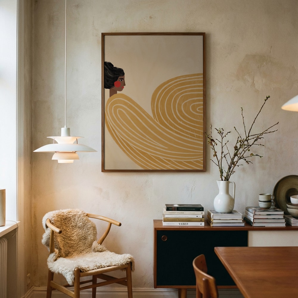 Poster „Frau mit goldenen Wellen“