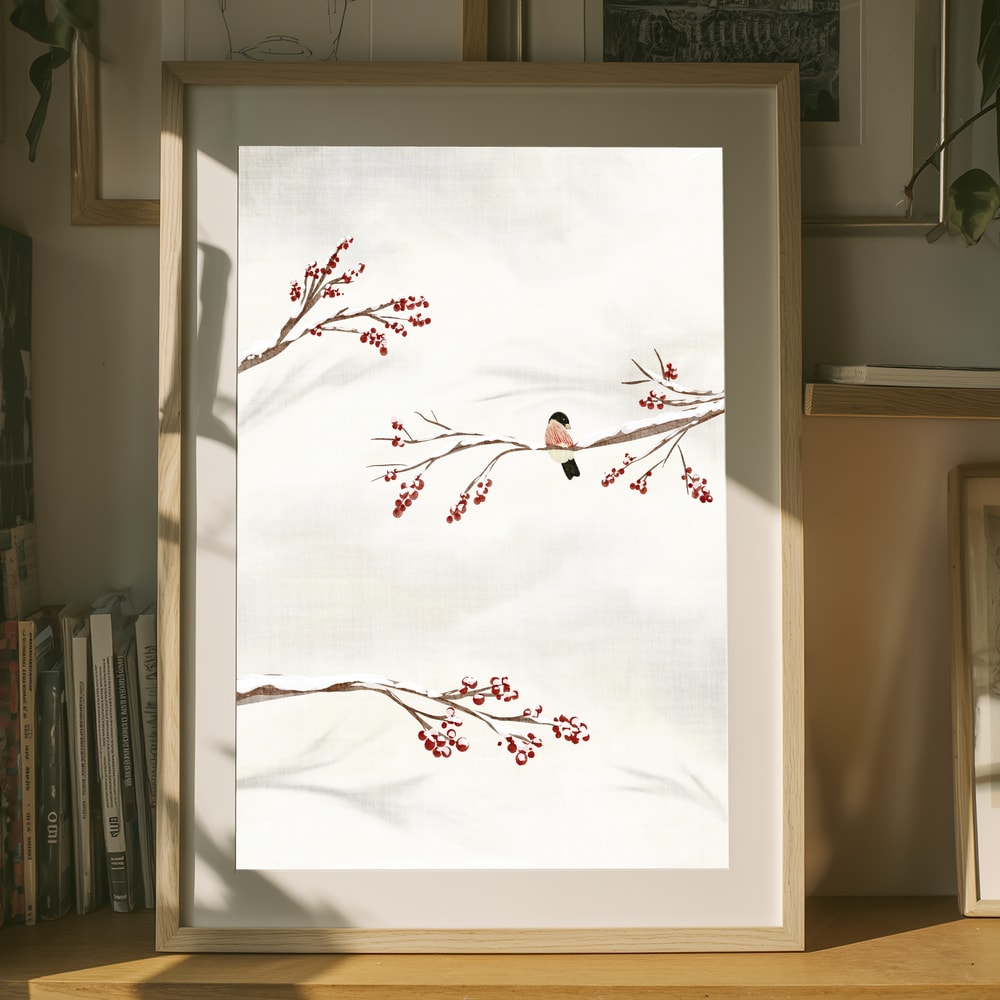 Winter Bird With Berries Poster