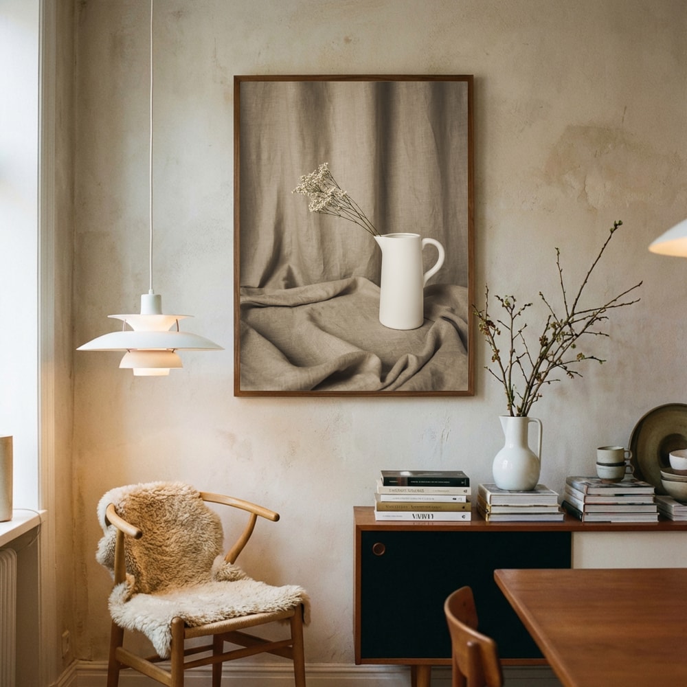 Poster mit minimalistischem Blumen-Stillleben