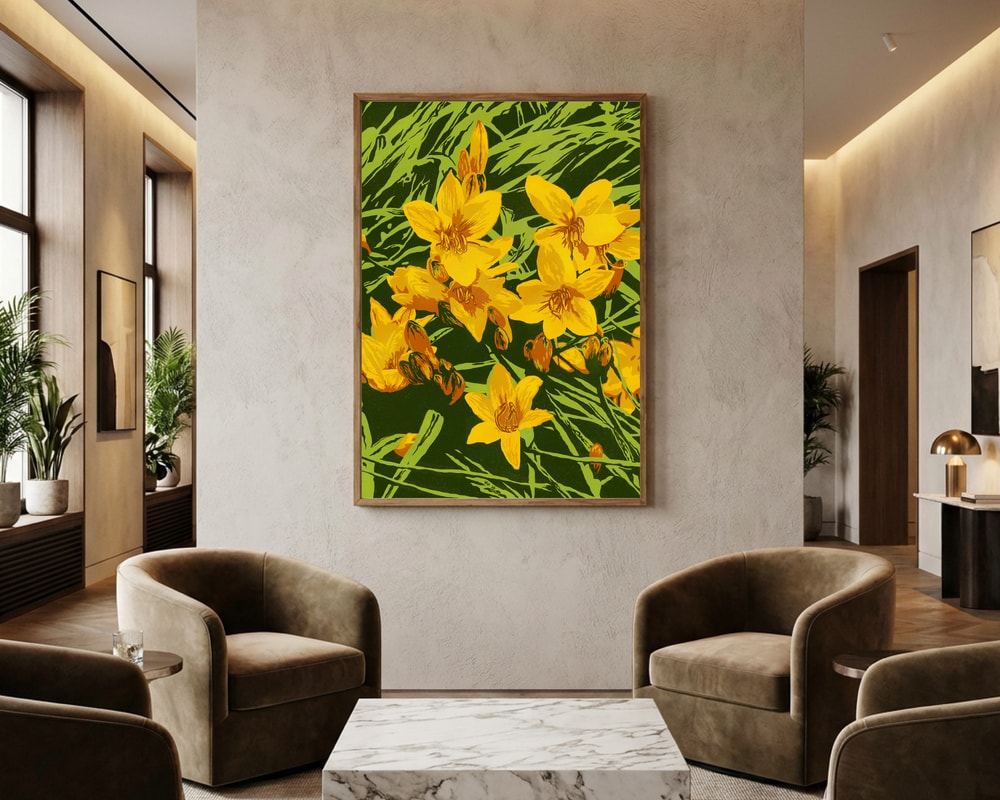 Vibrant Golden Blooms Poster