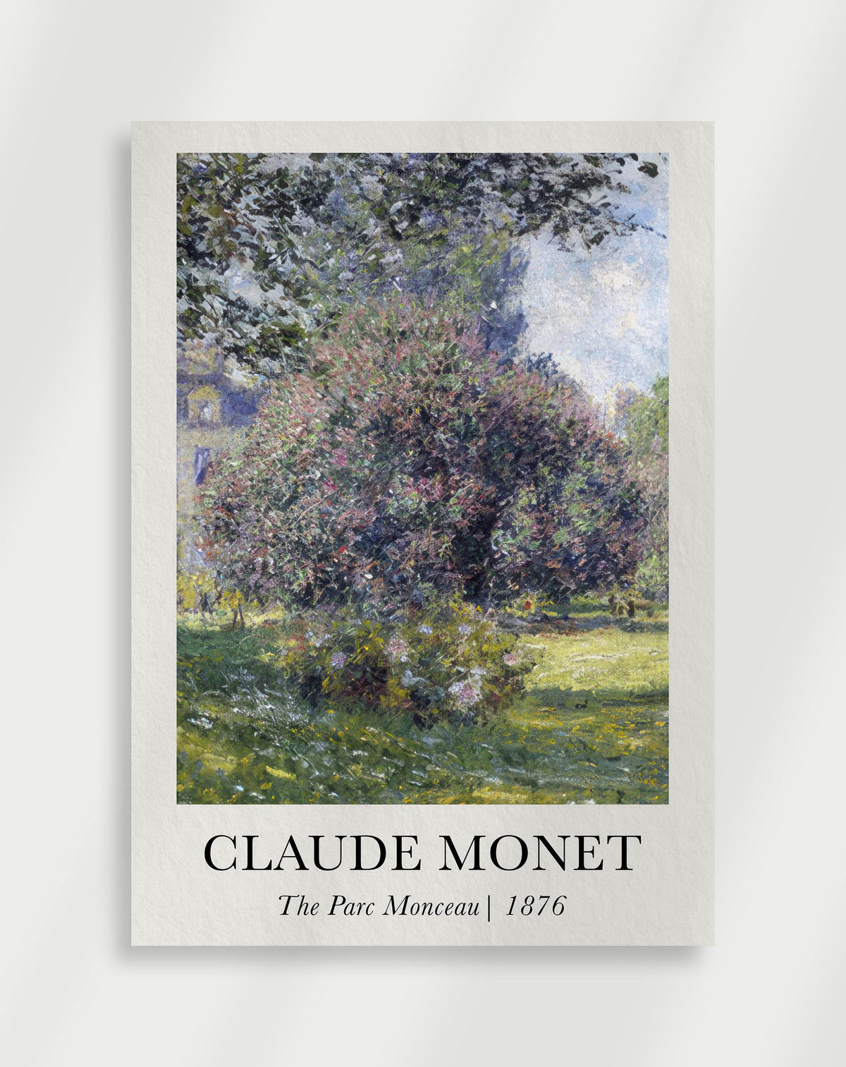 Park landscape with trees and soft natural light by Claude Monet