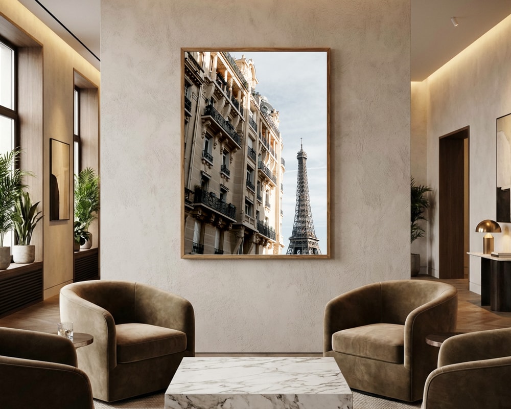Poster mit Blick auf den Eiffelturm in Paris