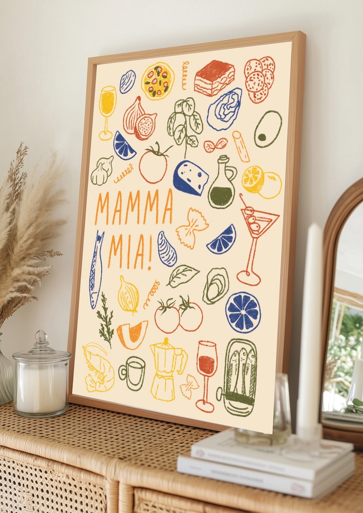 Italienisches Mamma-Mia-Food-Poster