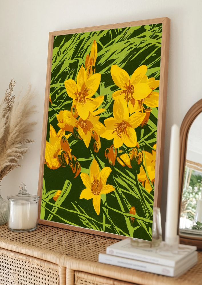 Vibrant Golden Blooms Poster