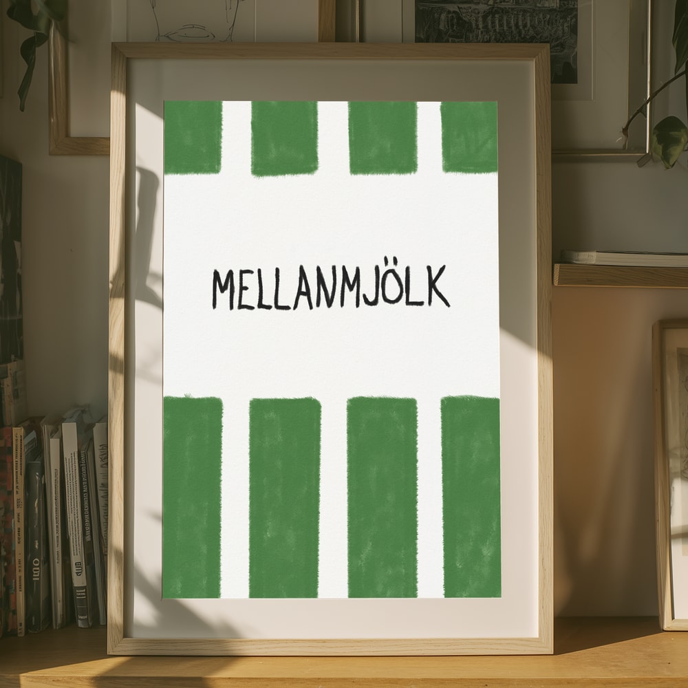 Swedish Milk Green Stripes Poster