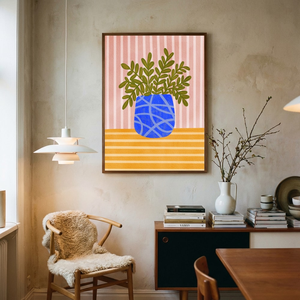 Poster mit einer farbenfrohen Zimmerpflanze