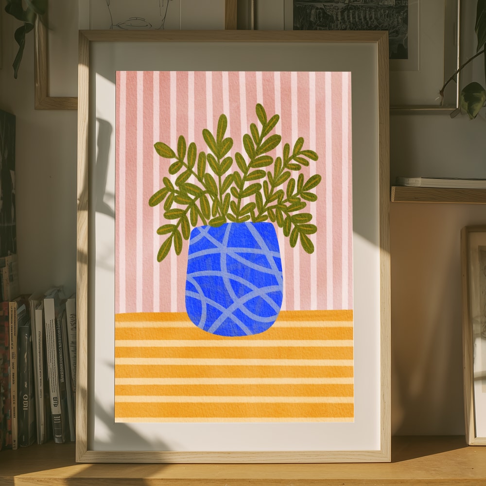 Poster mit einer farbenfrohen Zimmerpflanze