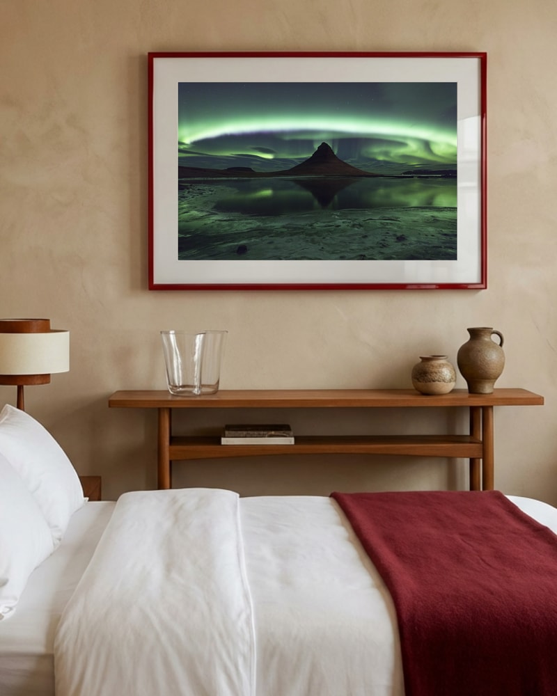 Kirkjufell Aurora Reflection Poster