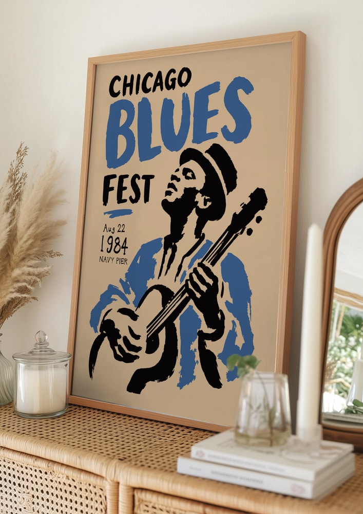 Chicago Blues Guitarist 1984 Poster