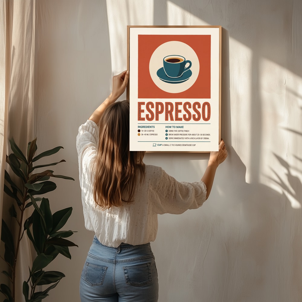 Poster mit Espresso-Rezept
