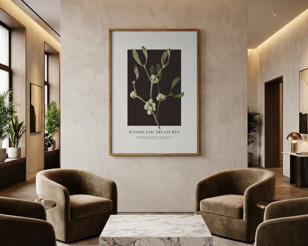 Woodland Mistletoe Study Poster