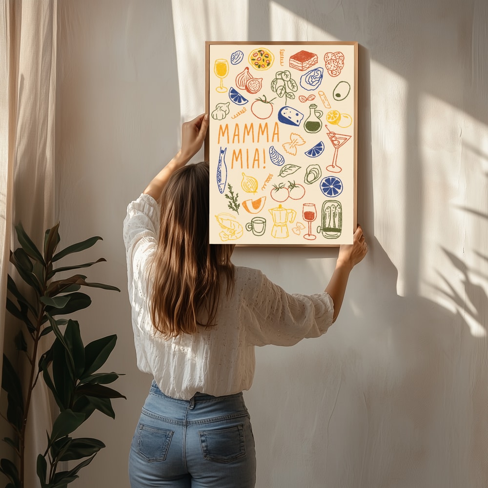 Italienisches Mamma-Mia-Food-Poster