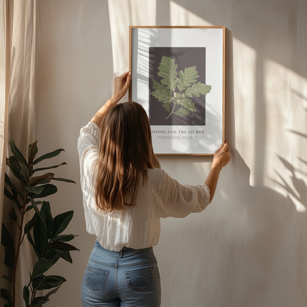 Poster mit Eicheln im Wald