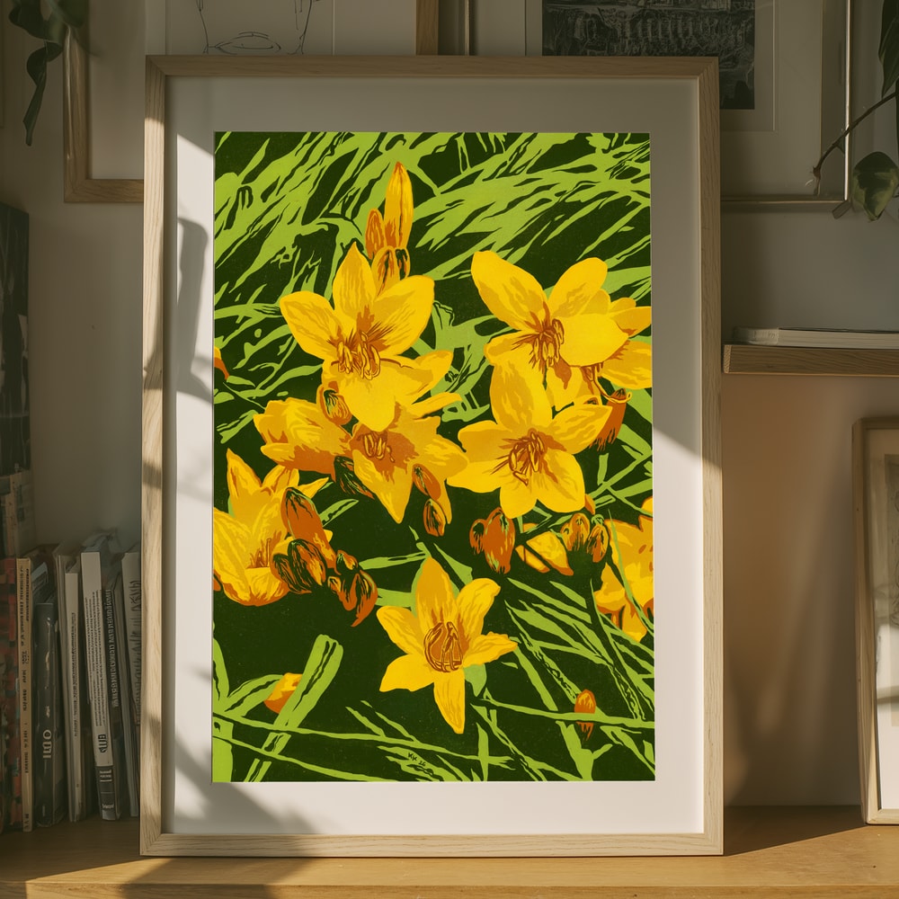 Vibrant Golden Blooms Poster
