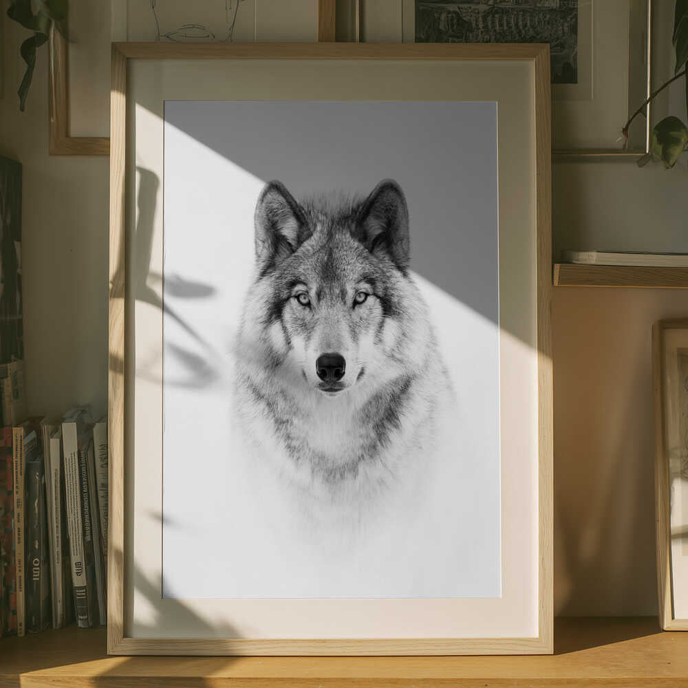 Portrait of a Timber Wolf Poster