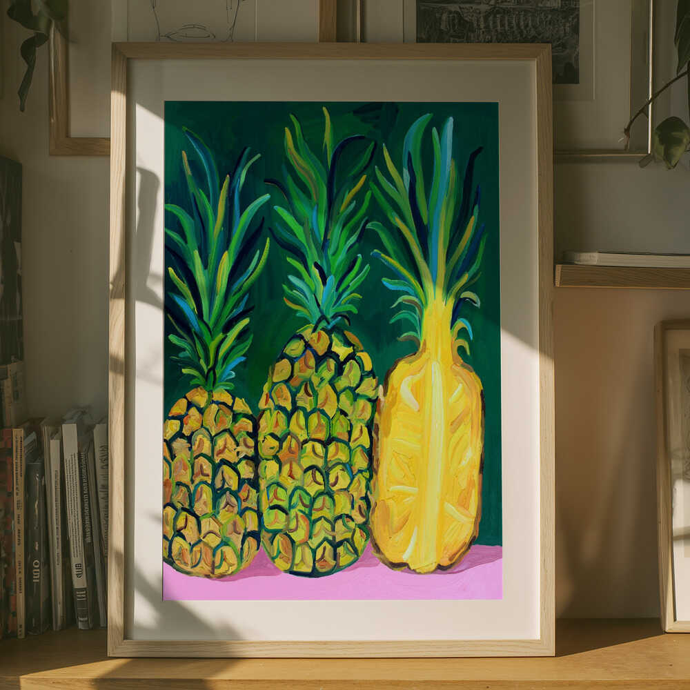 Vibrant Tropical Pineapples Poster