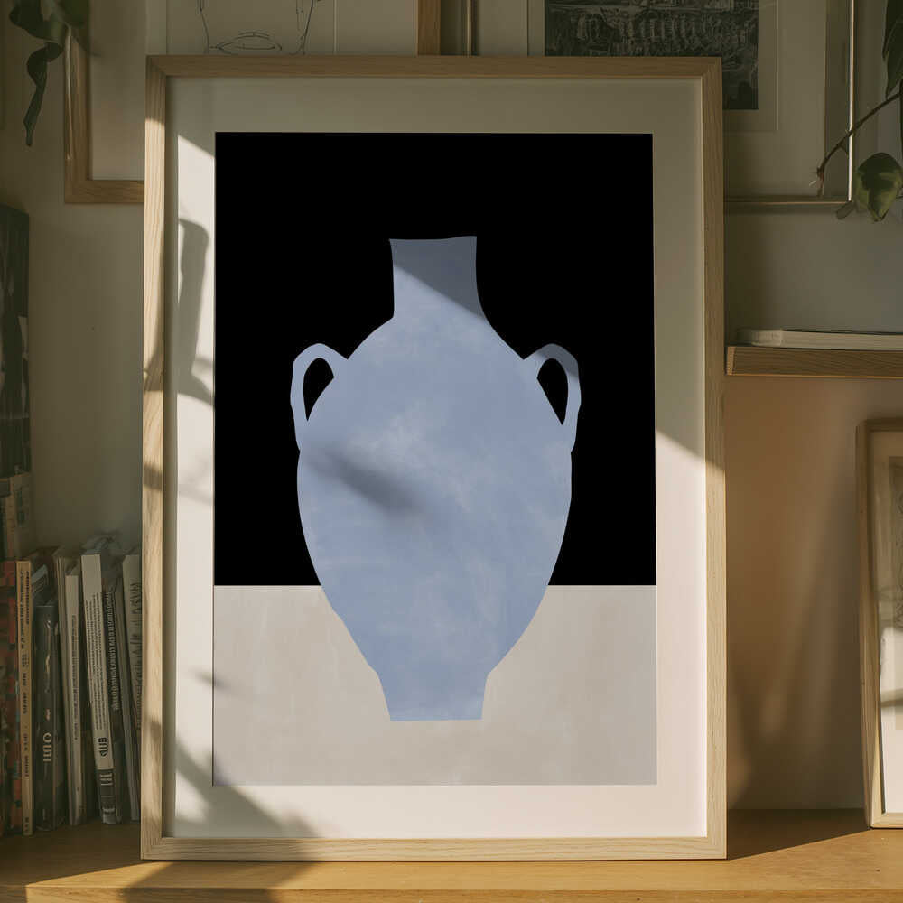 Blaues minimalistisches Vasen-Poster