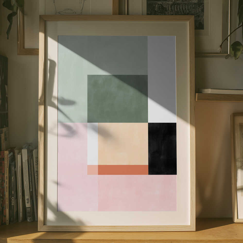 Abstract Composition With Geometric Shapes Poster