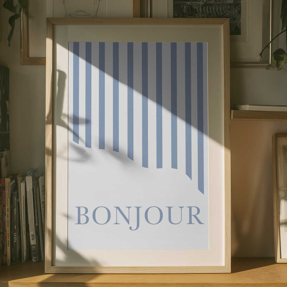 Bonjour Stripes Poster