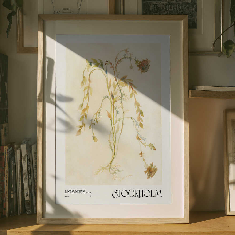 Watercolor print collection. Flower market - Stockholm Poster