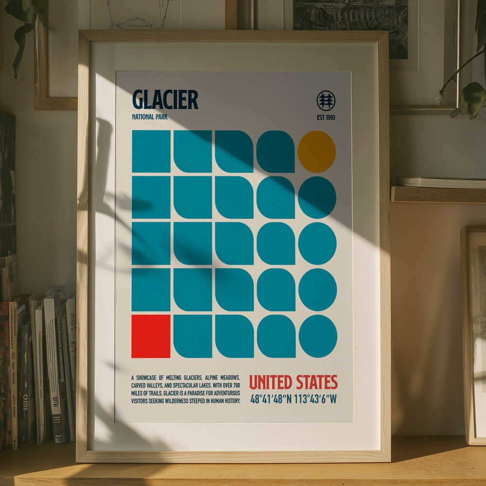 Glacier National Park Travel Poster Poster