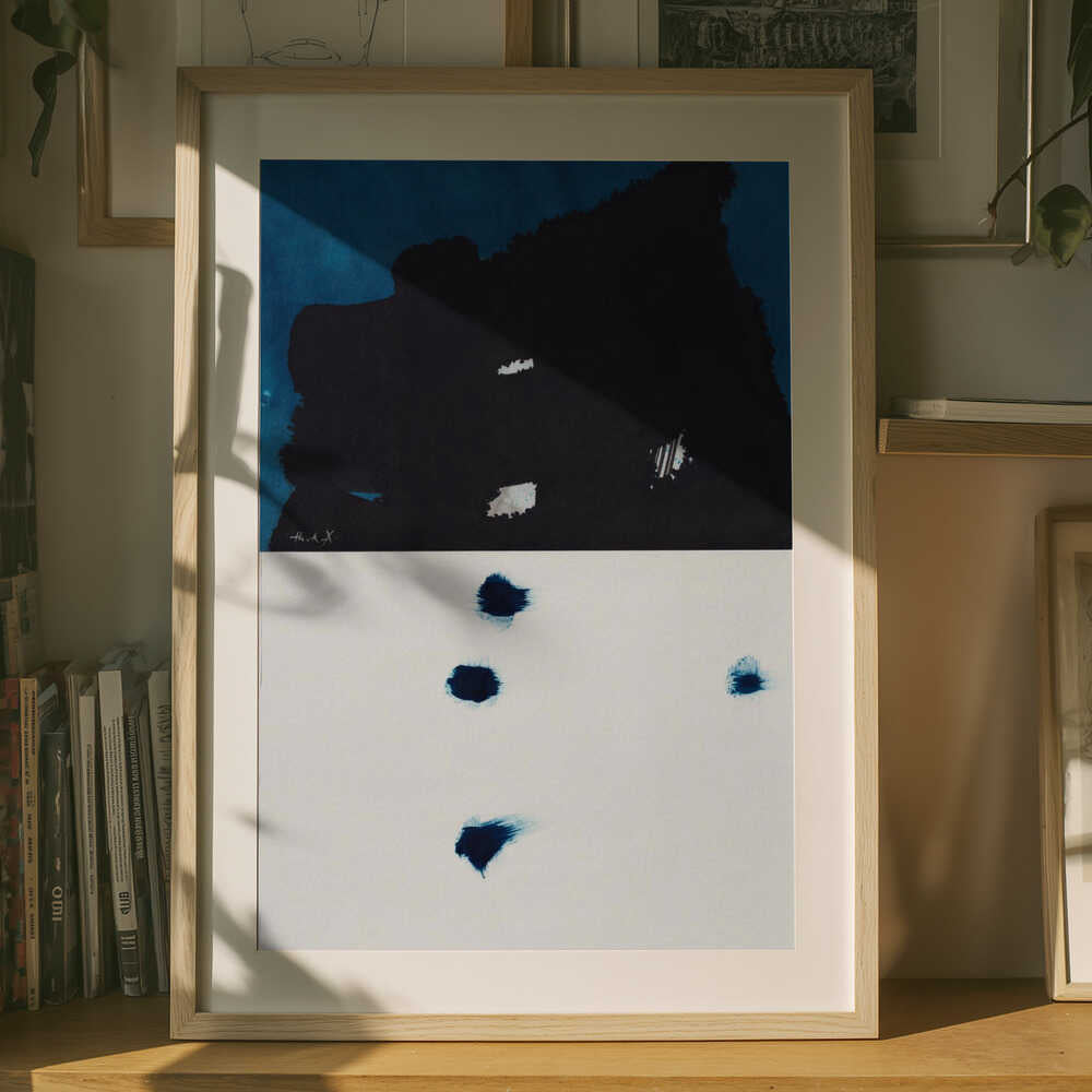 Poster mit abstrakter Indigotinte