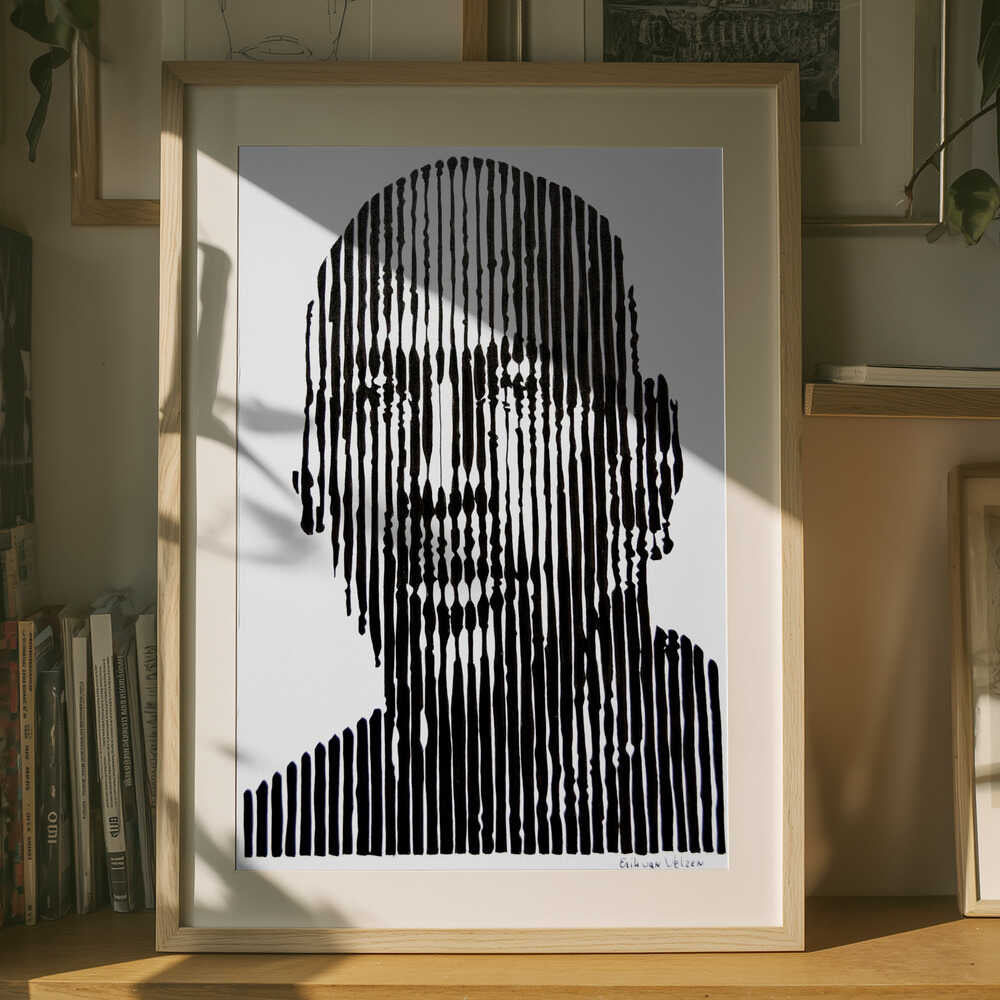 Poster „Abstraktes Gesicht aus Linien“