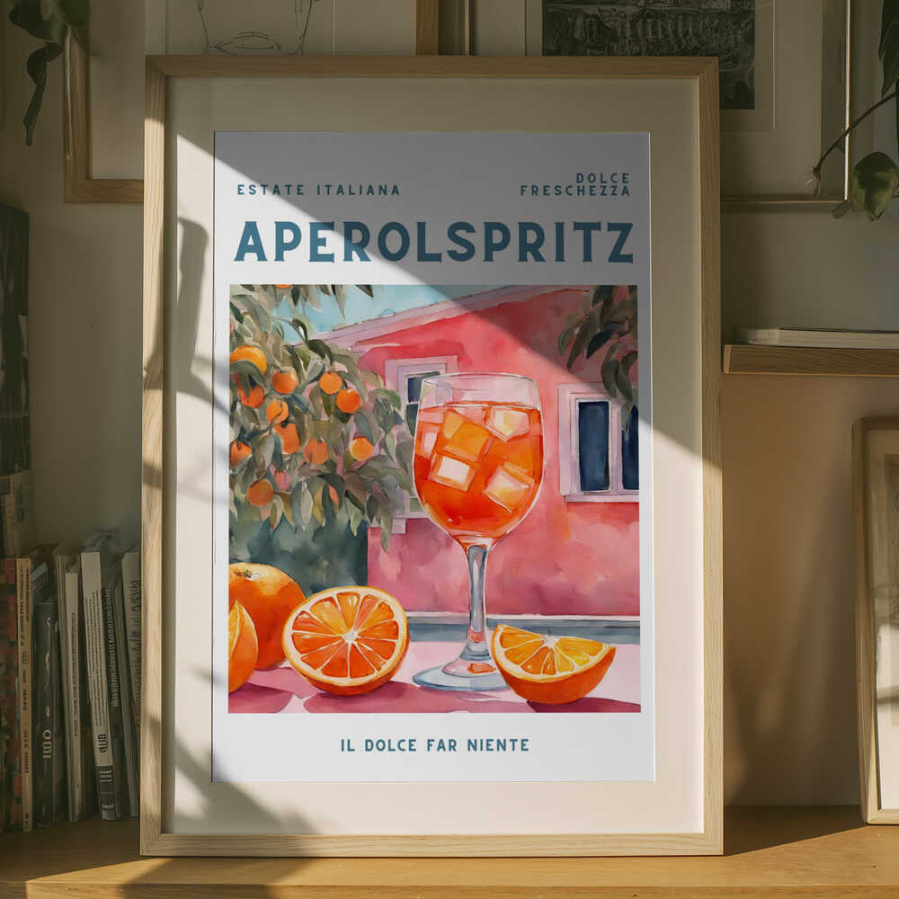 Aperol Spritz, Aquarell, Fresh Poster