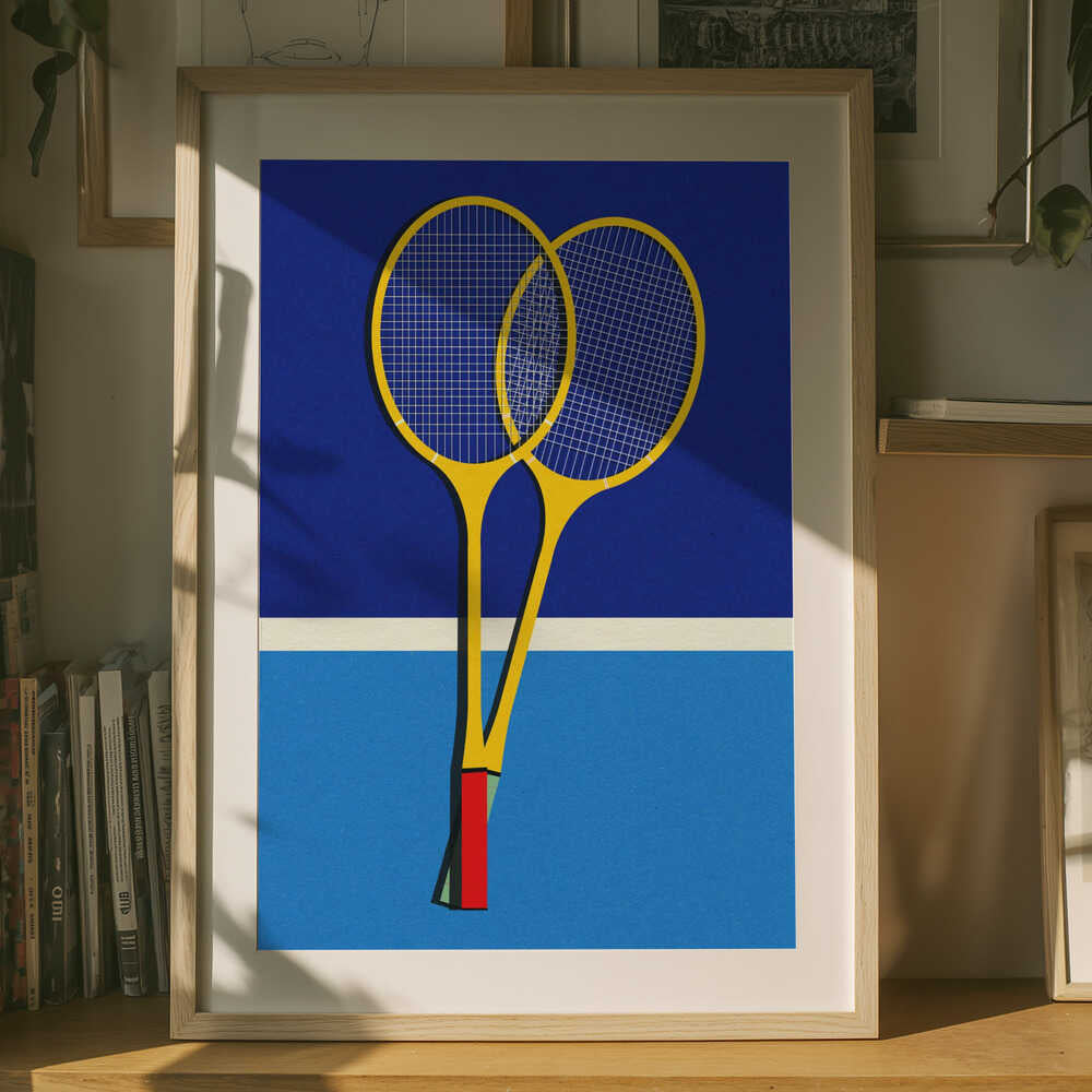 Poster „Badmintonschläger aus Holz“