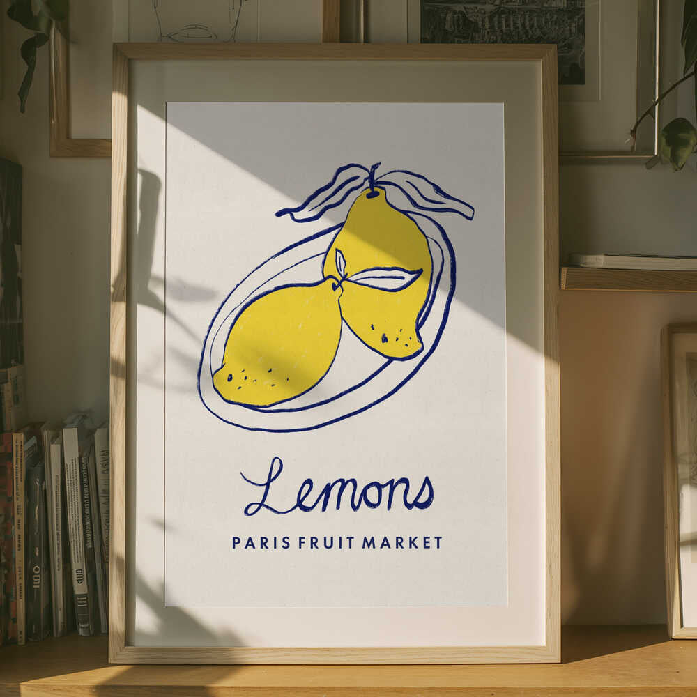 Zitronen auf dem Pariser Obstmarkt Poster
