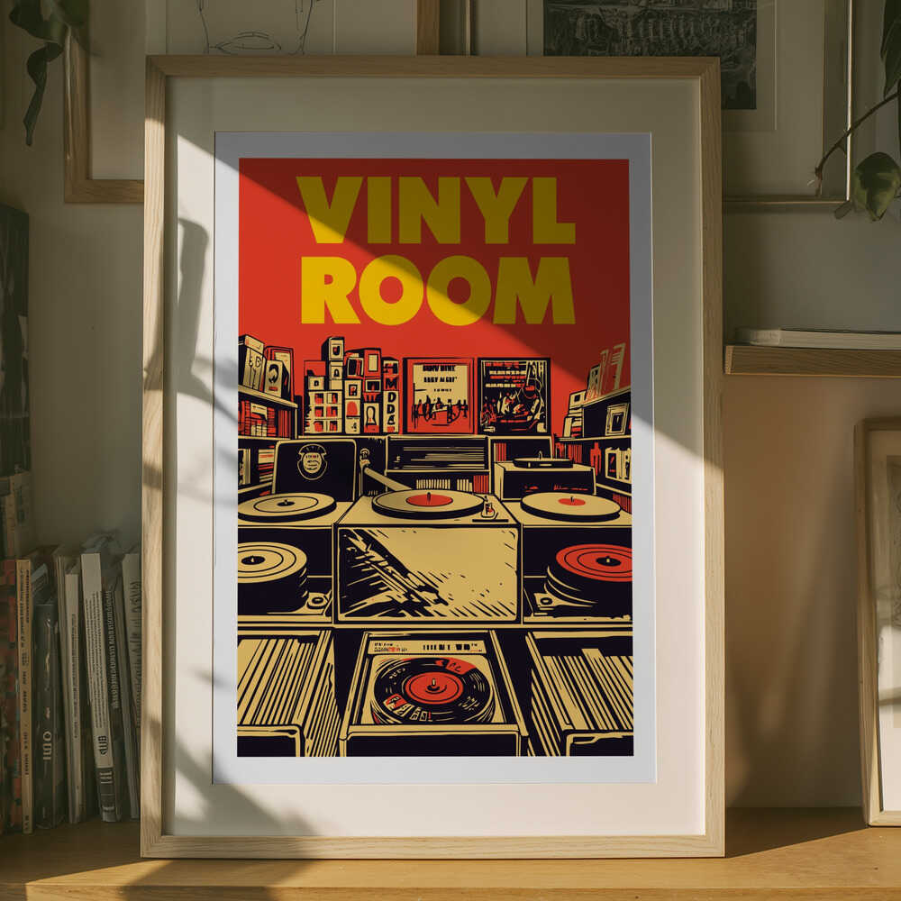 Retro-Schallplattenladen-Poster