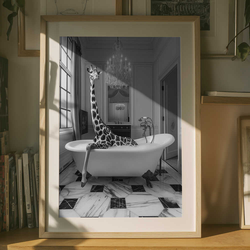 Giraffe Glam Soak Poster