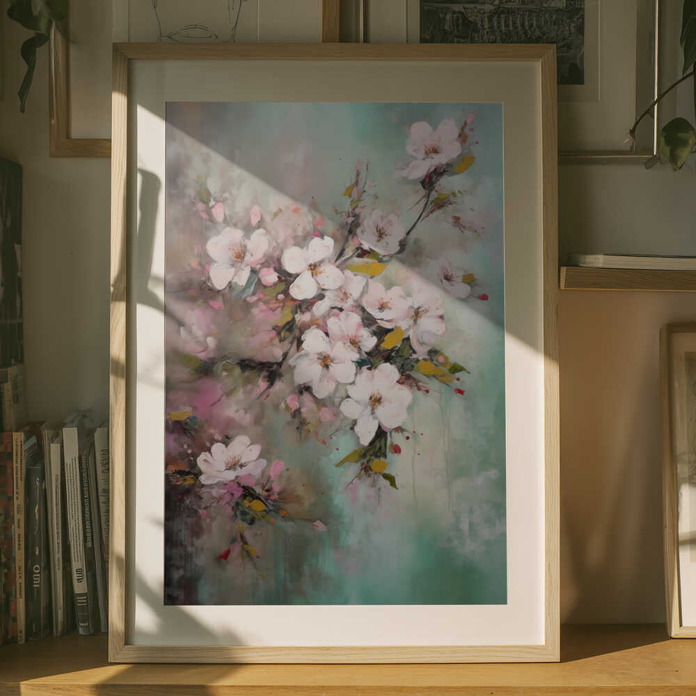 Poster mit zarten Frühlingsblüten